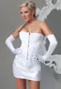 Corset brocart blanc en v lacé au dos Amanda