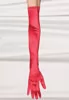 Gant long satiné rouge