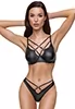 Soutien gorge et string en faux cuir mat