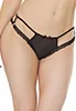 Tanga en voile noir multi brides