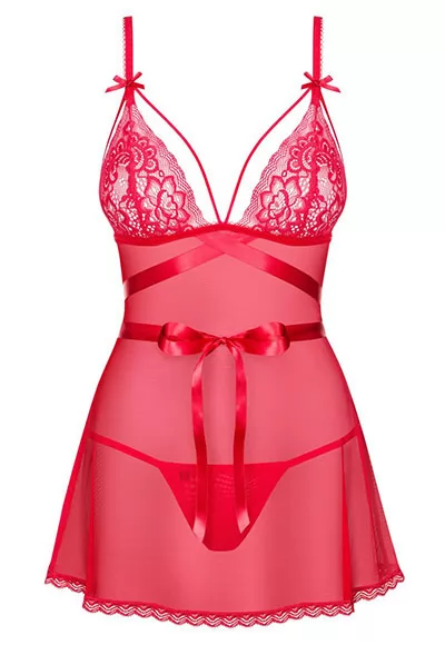 Babydoll dentelle Lovlea Rouge