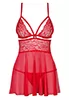 Babydoll dentelle string Rouge 838