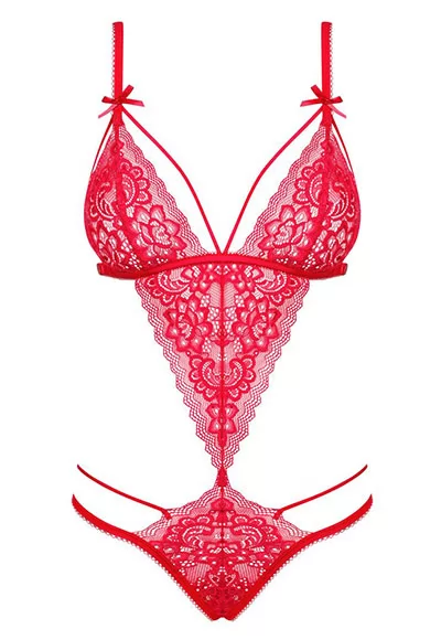 Body dentelle sexy Lovlea Rouge