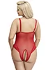 Body rouge ouvert dentelle grande taille
