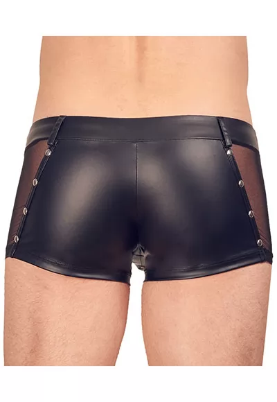 Boxer wetlook zip insert transparent