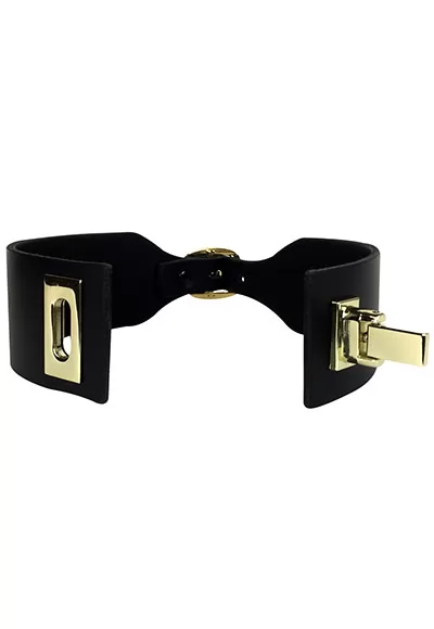 Clasp Choker Cuir Noir