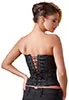 Corset noir motif brocart 4 jarretelles