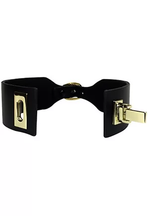 Clasp Choker Cuir Noir