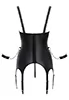 Guêpière sexy jarretelles fetish string ouvert