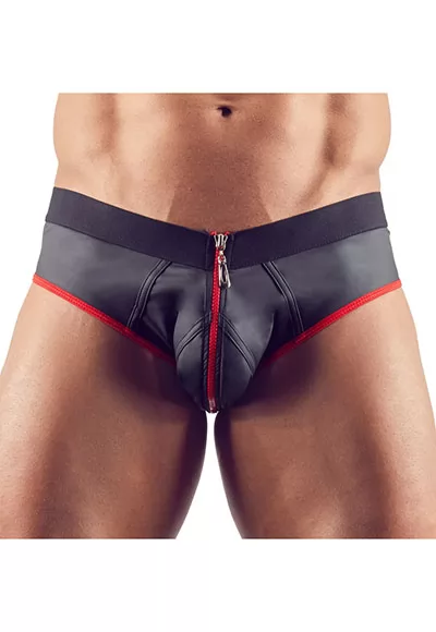 Jockstrap zippé couture rouge