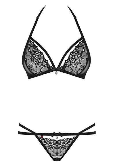 Lingerie dentelle 2 pcs Noir 838