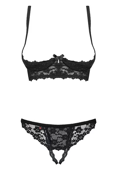 Lingerie ouverte redresse sein 2 pcs Letica Noir