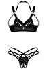 Lingerie ouverte vinyl noir Keira Lise