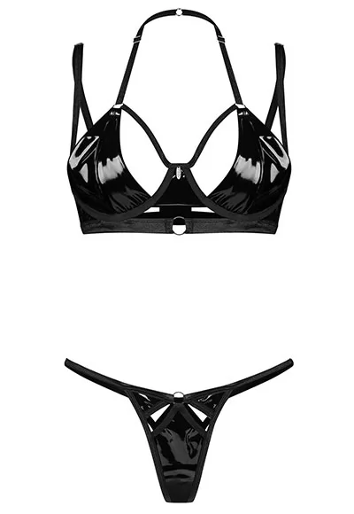 Lingerie vinyl noir Keira Lise