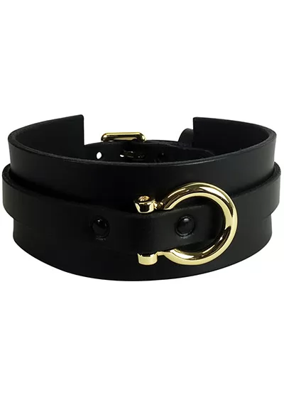 Omega wrap choker Cuir Noir