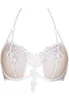 Soutien gorge blanc brodé et tulle beige