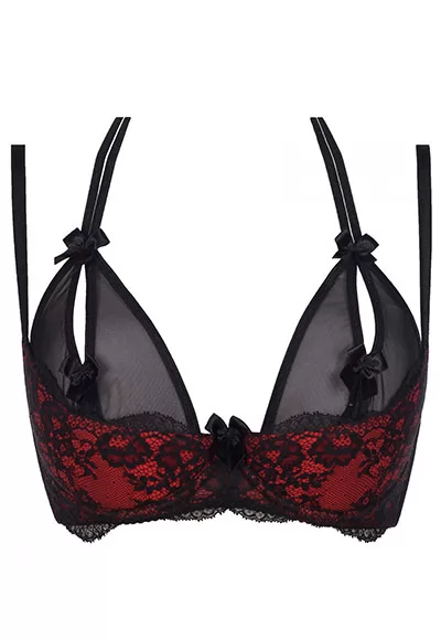 Soutien Gorge ouvert rouge noir Tamarillo Sorbet