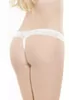 String blanc satiné en dentelle extensible