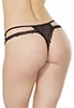 Tanga en voile noir multi brides
