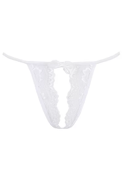 String ouvert dentelle blanche