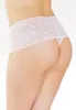 Tanga taille haute blanc dentelle et voile