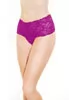 Tanga taille haute magenta dentelle