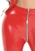 Leggings S vinyl rouge zip