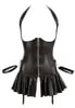 Robe seins nus cuir simili à jarretelles
