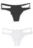 Tanga en voile noir multi brides