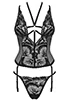 Alessya Corset et string noir