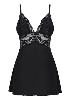 Babydoll dentelle string Noir 810