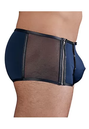 Boxer bleu à ouverture pour homme