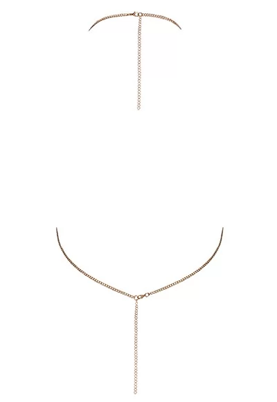 Chaine de corps dorée et strass