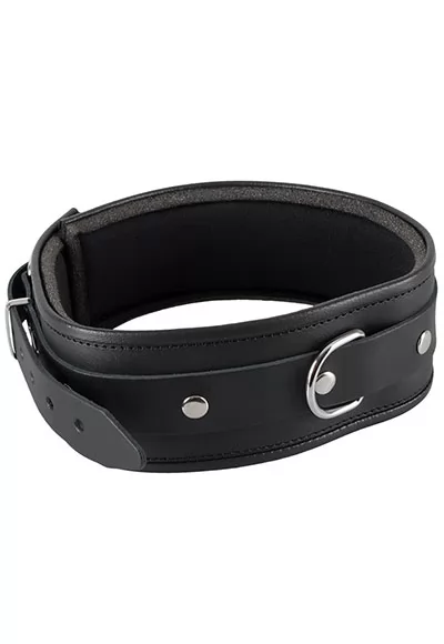 Collier large en cuir avec anneau