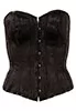 Corset noir motif brocart 4 jarretelles