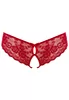 Culotte ouverte en dentelle rouge