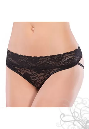 Culotte ouverte sexy à lanières noire