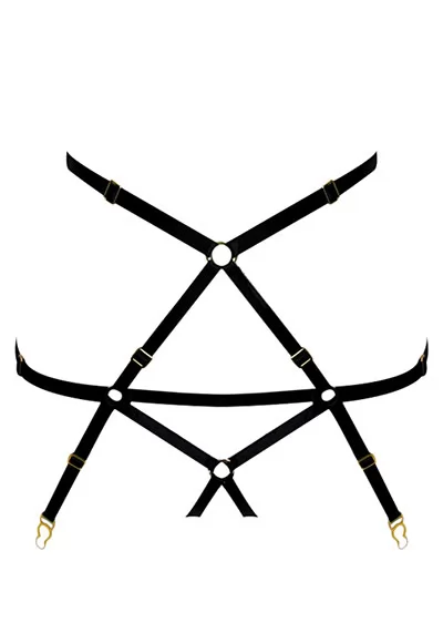 Culotte porte jarretelles Harnais Bondage Noir