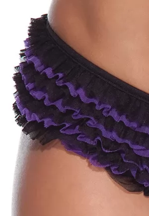 Culotte volant deux tons noir violet