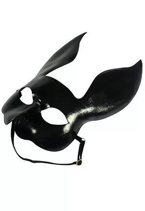 Masque Bunny en Cuir Noir