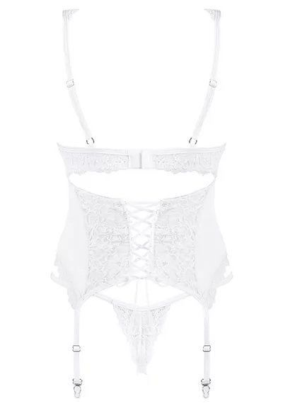 Guêpière blanche dentelle string Amor