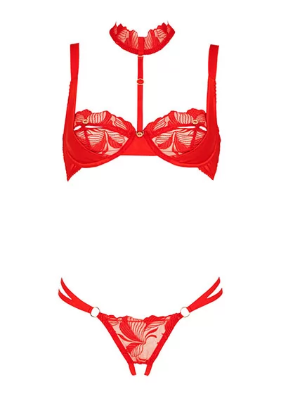Libertine String ouvert rouge