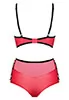 Lingerie culotte cuir simili rouge Leatheria 2pc