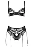 Lingerie effet cuir noir Marilyn 3p