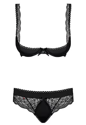 Lingerie ouverte redresse sein 2 pcs Miamor Noir