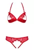 Lingerie ouverte Rouge Soutien gorge string 870