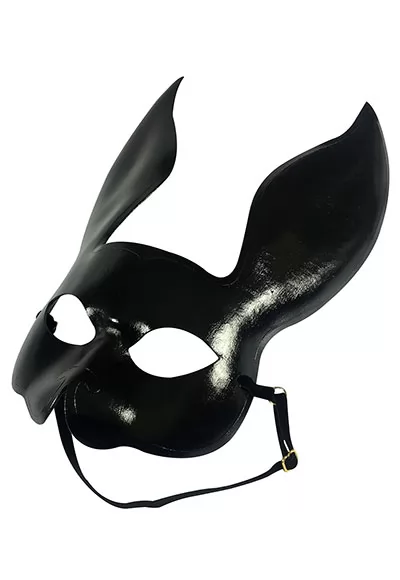 Masque Bunny en Cuir Noir