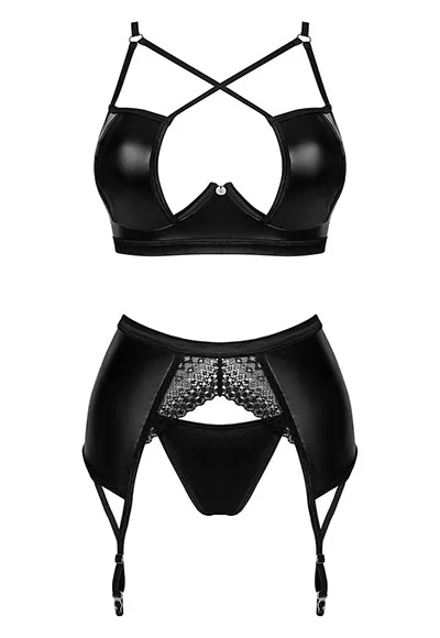 Norides Soutien gorge Jarretelles 3p faux cuir