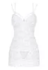 Nuisette dentelle string Blanc 860