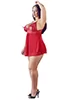 Nuisette rouge bonnets fendus grande taille